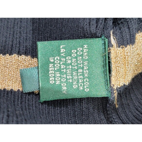 LSG Women's 1X Ralph Lauren Black & Gold Ribbed Turtleneck Sweater Pullover EUC - Picture 10 of 10